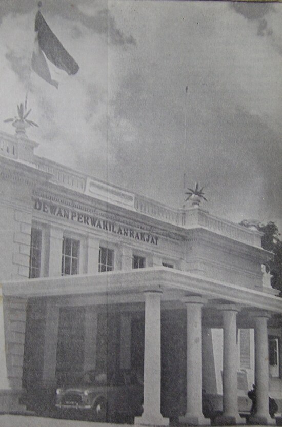 The original building in central Jakarta where legislatures of the United States of Indonesia and the Republic of Indonesia the House of Representativ