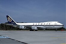 An Olympic Airways Boeing 747-200 in 1986