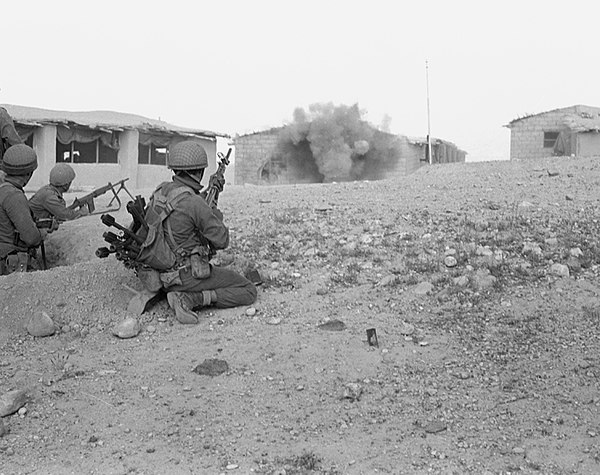 Israeli paratroopers in action during the Battle of Karameh in 1968