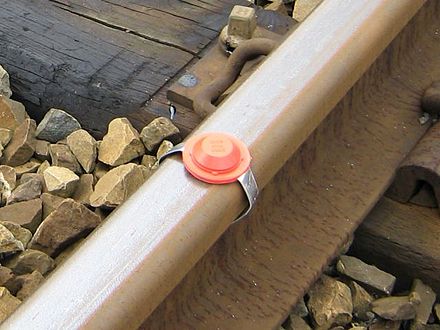 detonators on railway tracks clipart