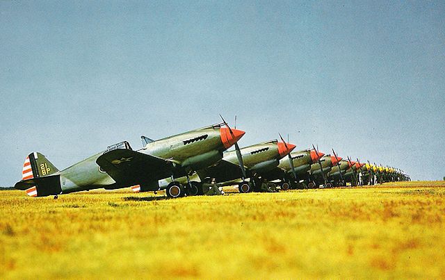 P-40s of the 33rd PS, 8th PG, at Langley Field, Va., in 1941.