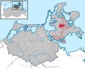 Poziția Parchtitz pe harta districtului Vorpommern-Rügen