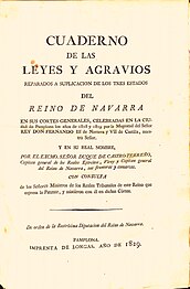 Leyes aprobadas en el últimas Cortes del reino de Navarra (1829)