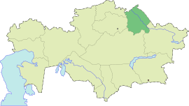 पाव्लोदरचे कझाकस्तान देशाच्या नकाशातील स्थान