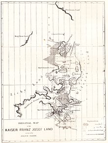 Terre de Zichy sur la carte de Julius von Payer (1874).