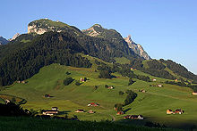 Voralpengebiet Appenzellerland: Blick zur Ebenalp (1640 m)