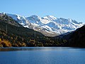 English: Piz Grevasalvas as seen from Lake Marmorera (Sils im Engadin/Segl, Bregaglia Marmorera, Bivio, Grison, Switzerland) Deutsch: Piz Grevasalvas, aufgenommen vom Marmorerasee (Sils im Engadin/Segl, Marmorera Bregaglia, Bivio, Graubünden, Schweiz) Rumantsch: Piz Grevasalvas, piglia se digl lai da Marmorera (Sils im Engadin/Segl, Marmorera, Bregaglia, Bivio, Grischun, Svizra) Italiano: Piz Grevasalvas fotografato dal Lago di Marmorera (Sils im Engadin/Segl, Marmorera, Bregaglia, Bivio, Grigioni, Svizzera)