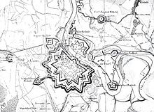 Plan der Befestigungsanlage von Cosel von 1851