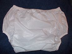 Plastic Pants suitable for nocturnal enuresis in larger child or small adult.JPG