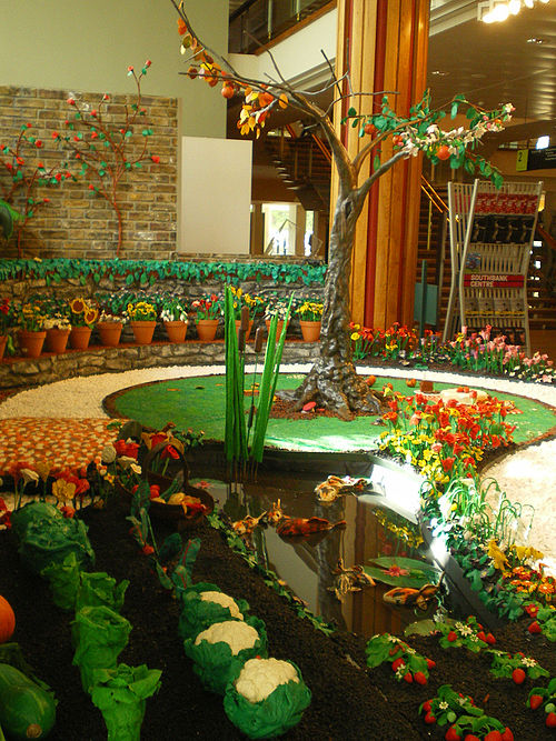 Image: Plasticine garden centrepiece