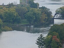 Conewango Creek meets Allegheny River in Warren, Pennsylvania.