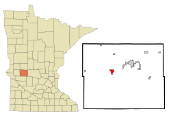 斯塔巴克在波普縣及明尼蘇達州的位置（以紅色標示）