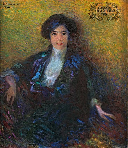 Portrait of Grazia Deledda by Plinio Nomellini, 1914