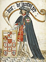 Portrait of Henry, Duke of Lancaster - William Bruges's Garter Book (c.1440-1450), f.8 - BL Stowe MS 594.jpg