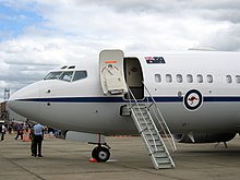 RAAF BBJ with stairs deployed RAAF BBJ 1.jpg