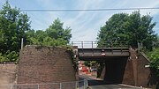 Thumbnail for File:Railway bridge near former Brierley Hill station, the line remains in use for freight traffic..jpg