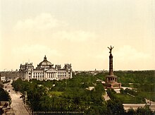 Reichstag in Berlin, 1900 Reichstag und Siegessaule um 1900.jpg