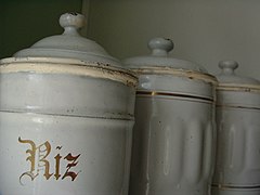 Rice container in kitchen, 2004 France.jpg