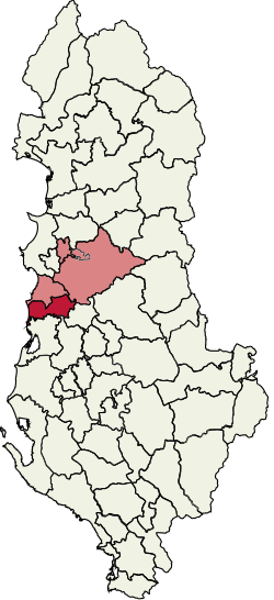 Rrogozhinë kommune innafor regionen Tirana