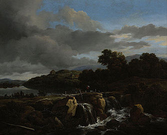 Jacob van Ruisdael, Paysage à la cascade, vers 1670-1675