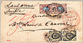 2x1k and 2x10k, used 1869 on cover, St. Petersburg to Lausanne