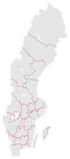 Sweden's counties since 1998. SWE-Map Lan.svg