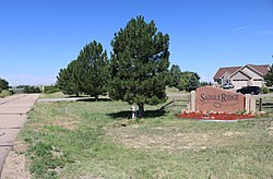 The Saddle Ridge subdivision entrance