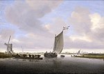 Thumbnail for File:Salomon van Ruysdael Flußlandschaft mit Fähre und einem mit Vieh beladenem Boot.jpg