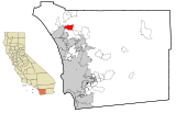 San Diego County California Incorporated and Unincorporated areas Bonsall Highlighted.svg