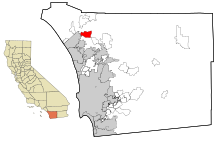 San Diego County, Kalifornien, Incorporated und Unincorporated, Bonsall Highlighted.svg