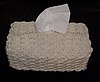 Tissue box cover made from shell stitch crochet