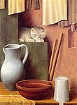 Stillleben mit Katze (Ofenecke) (1923)