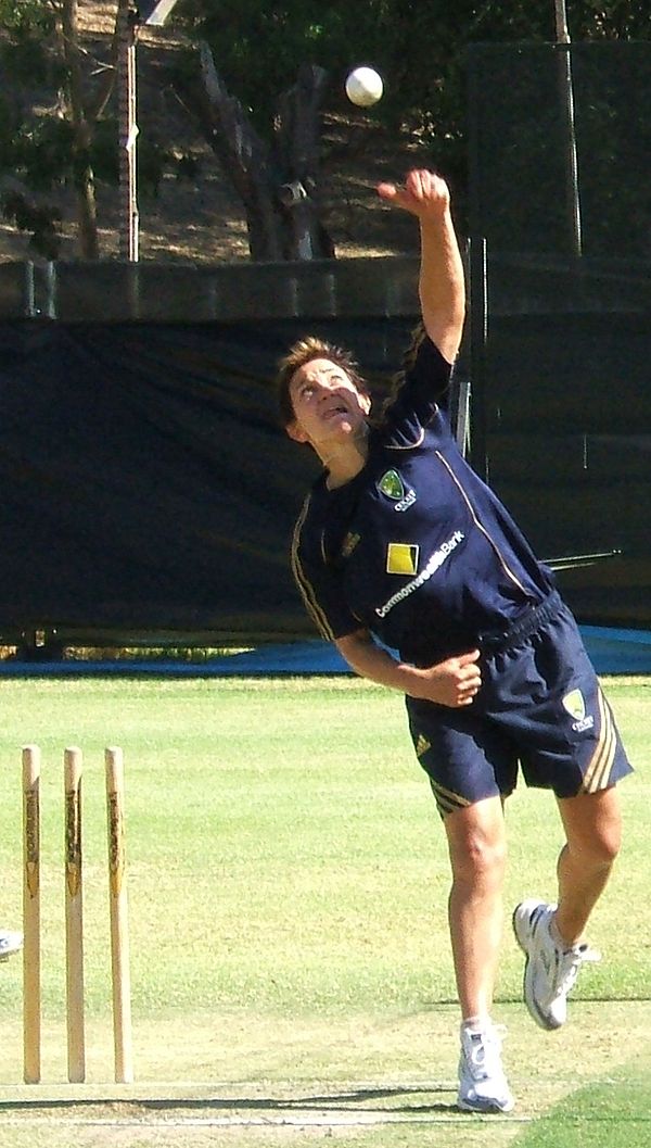 Nitschke bowling in the nets