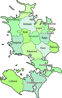 Sjællandi piirkonna haldusjaotus