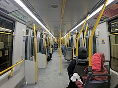 Interior view of the Vancouver SkyTrain Bombardier Innovia Metro 300 (Mark III)