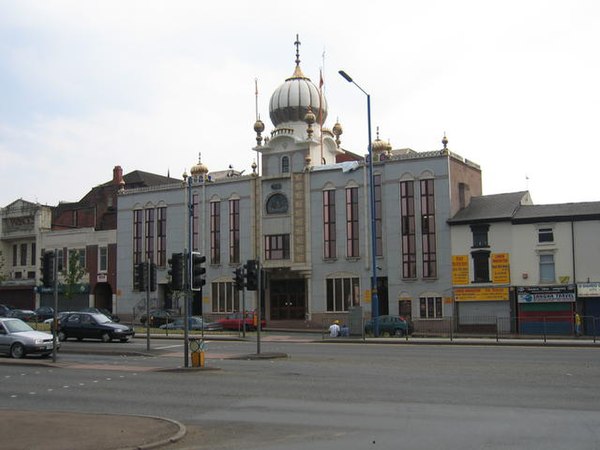 A Sikh gurdwara in Smethwick. The majority of gurdwaras in Britain are caste-based and one can indirectly inquire about a person's caste based upon wh