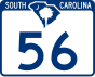 South Carolina Highway 56 marker