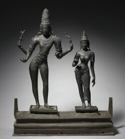 Tripurantaka and Tripurasundari (Cleveland Museum) South India, Tamil Nadu, Chola period - Shiva and Parvati - 1961.94 - Cleveland Museum of Art.tif