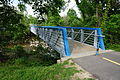 South Nelson Street footbridge, which crosses Four Mile Run stream near 2800 South Nelson Street, Arlington, Virginia. Viewed from south side, near South Arlington Mill Drive.