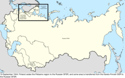 Map of the change to the Soviet Union on 19 September 1944
