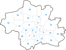 Munich's boroughs Stadtbezirke Lage in Munchen.png