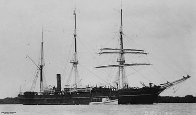 The former Antarctic exploration ship RRS Discovery was employed for the Discovery Investigations cruises between 1923 and 1931. StateLibQld 1 149327 Discovery (ship).jpg