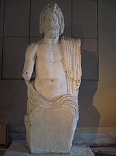 Colossal seated Marnas from Gaza portrayed in the style of Zeus. Roman period Marnas was the chief divinity of Gaza (Istanbul Archaeology Museum). Statue of Zeus dsc02611-.jpg