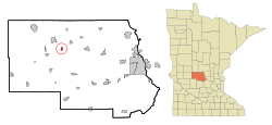新慕尼黑在斯特恩斯縣及明尼蘇達州的位置（以紅色標示）