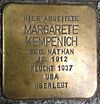 Stolperstein Emmerich Steinstrasse 8 Margarete Kempenich