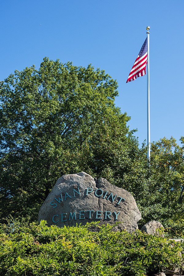 Entrance sign for Swan Point Cemetery