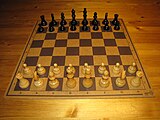 A Swedish competition standard chessboard made of masonite