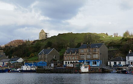 Tarbert Castle and harbour