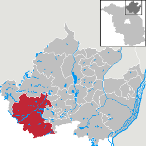 Poziția orașului Templin pe harta districtului Uckermark