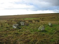 The Goatstones in der Nähe der Ravensheugh Crags in Northumberland in England